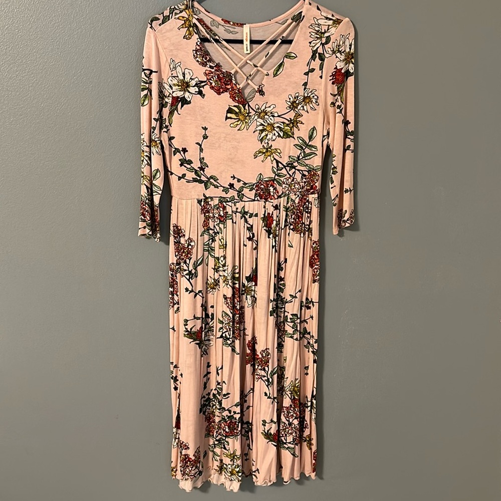 Pink floral dress